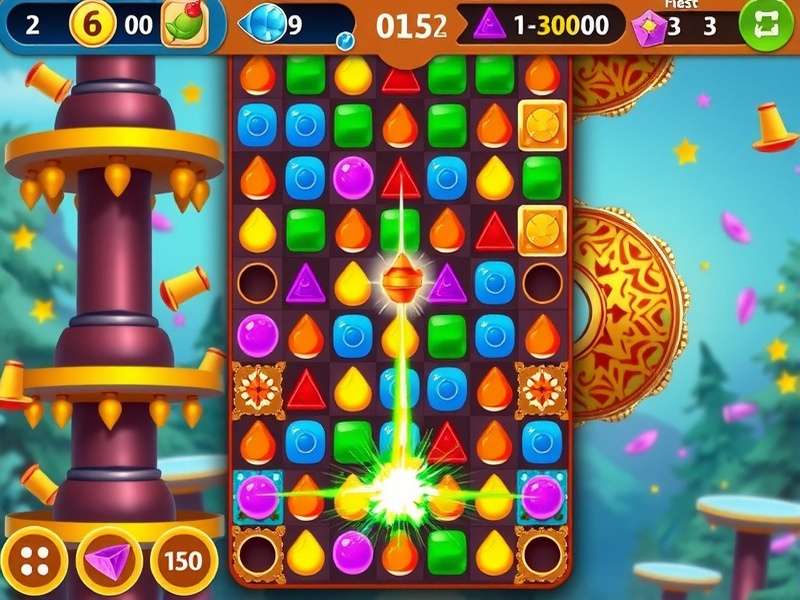 Cinnamon Slide Legend gameplay screenshot showing colorful tiles and power-ups