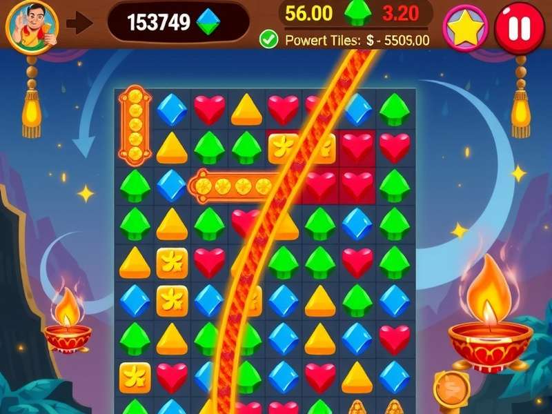 Cinnamon Slide Legend power-ups and special tiles demonstration